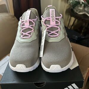 Adidas Women's Gray and Light Pink Sneakers
